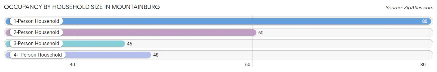 Occupancy by Household Size in Mountainburg