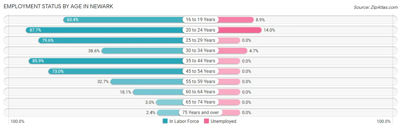 Employment Status by Age in Newark