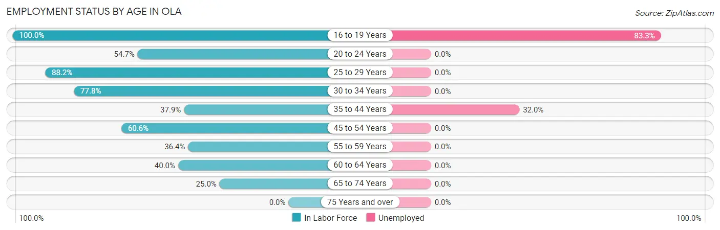 Employment Status by Age in Ola