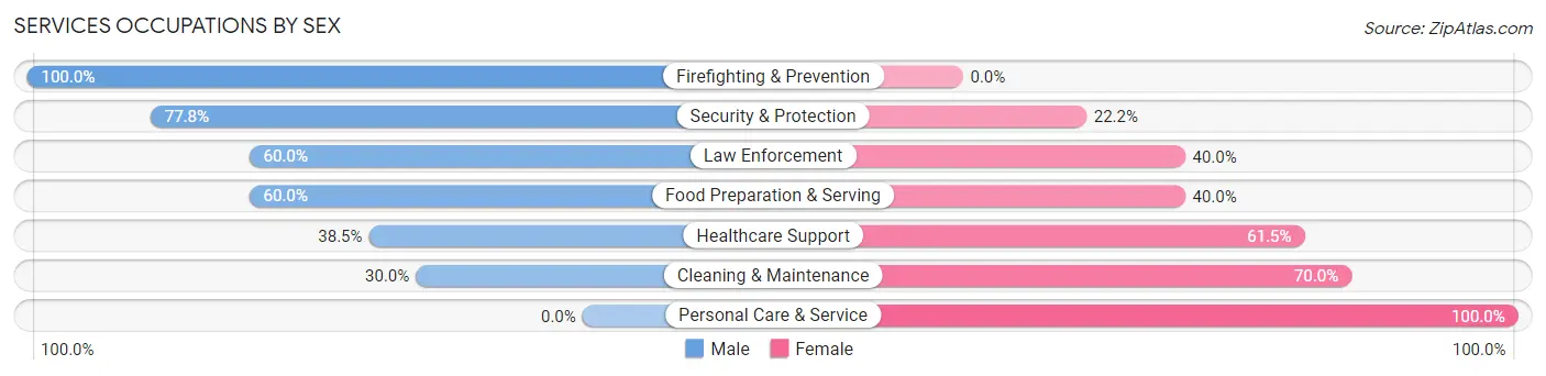 Services Occupations by Sex in Perryville