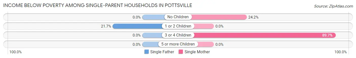 Income Below Poverty Among Single-Parent Households in Pottsville