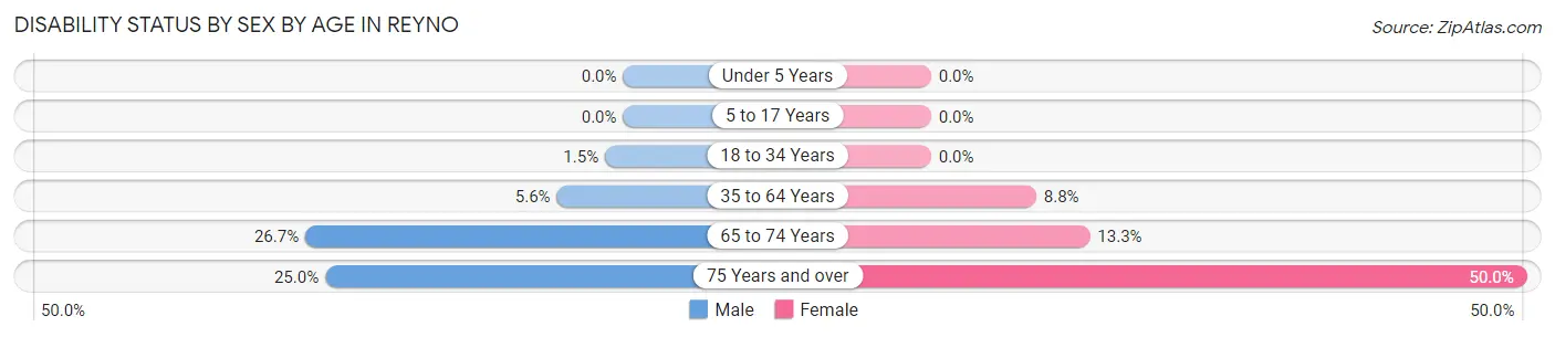 Disability Status by Sex by Age in Reyno