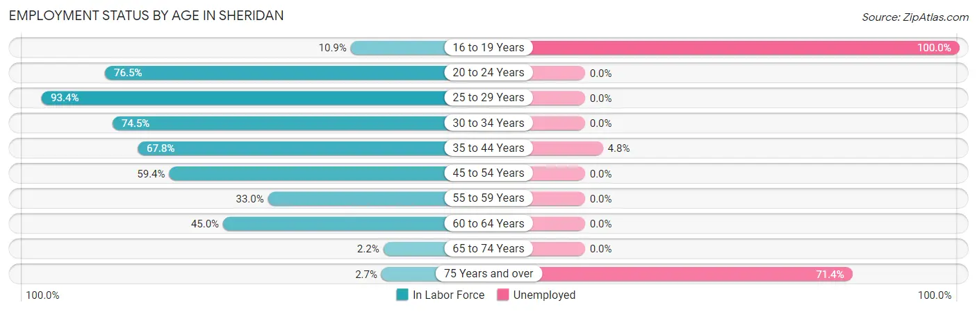 Employment Status by Age in Sheridan