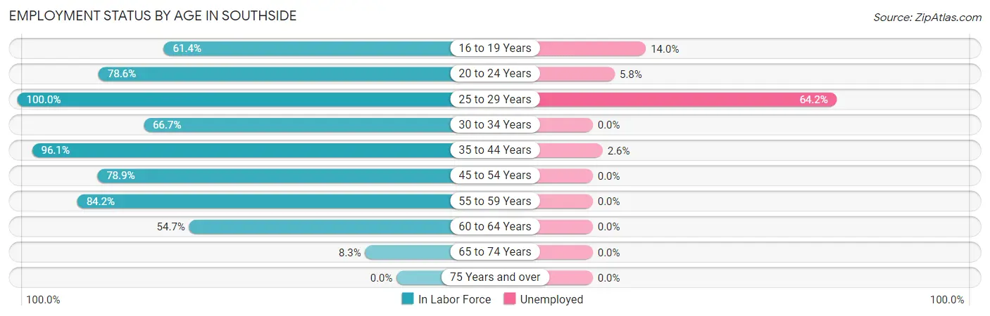 Employment Status by Age in Southside