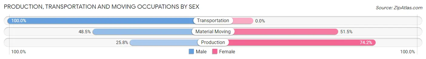 Production, Transportation and Moving Occupations by Sex in Southside