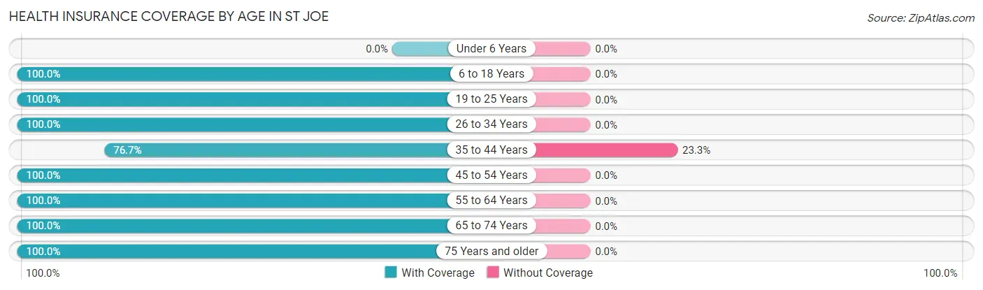 Health Insurance Coverage by Age in St Joe