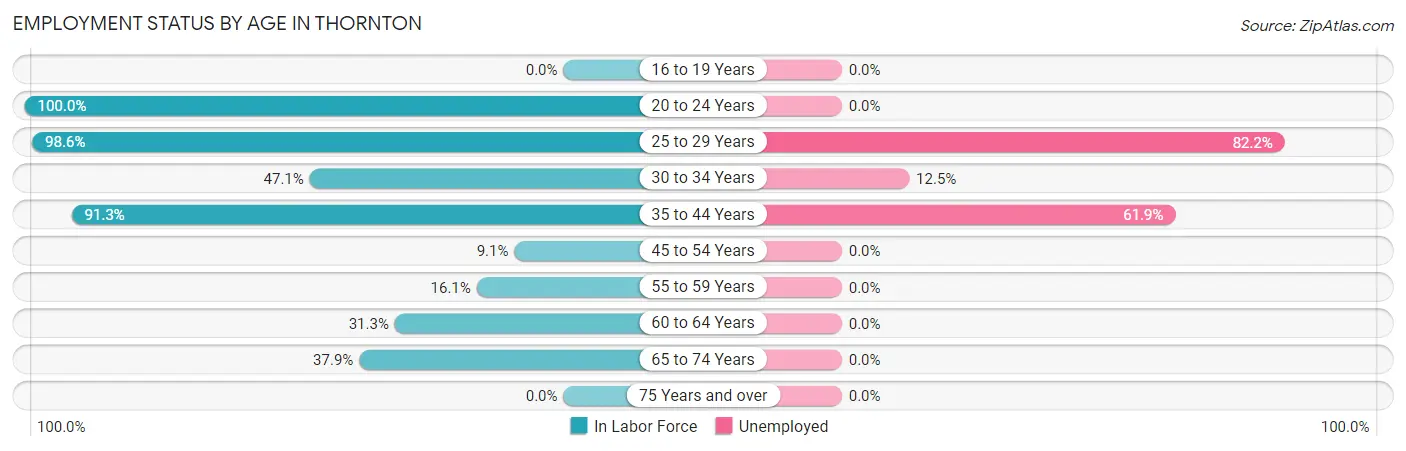 Employment Status by Age in Thornton