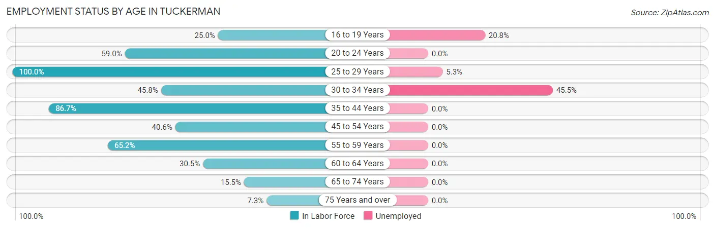 Employment Status by Age in Tuckerman