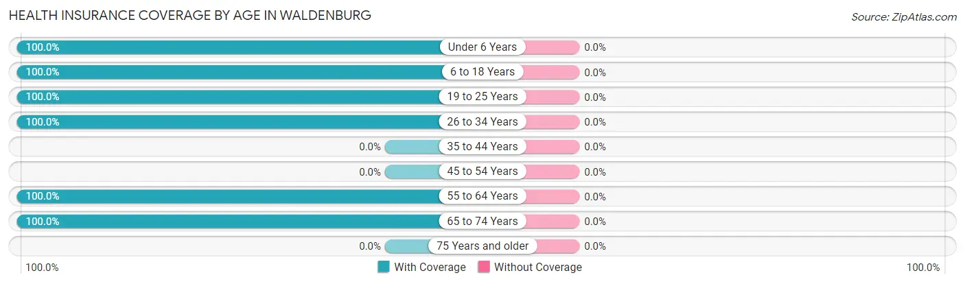 Health Insurance Coverage by Age in Waldenburg