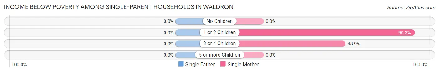 Income Below Poverty Among Single-Parent Households in Waldron