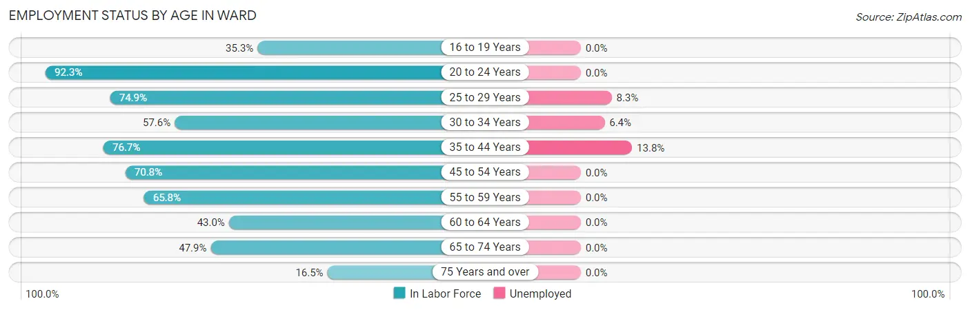 Employment Status by Age in Ward