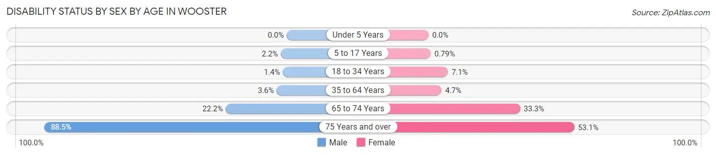 Disability Status by Sex by Age in Wooster