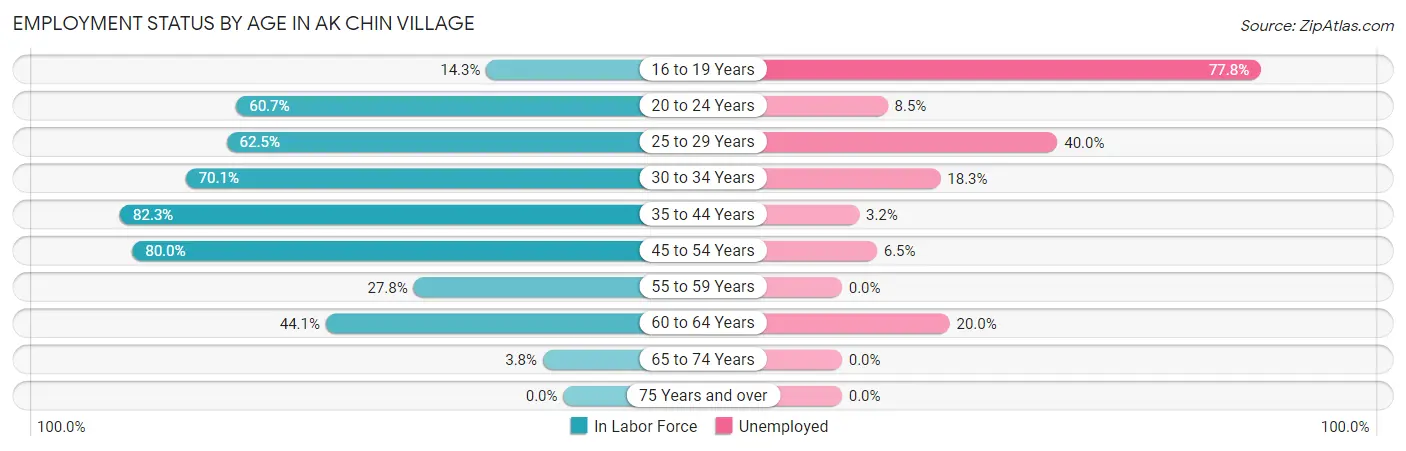 Employment Status by Age in Ak Chin Village