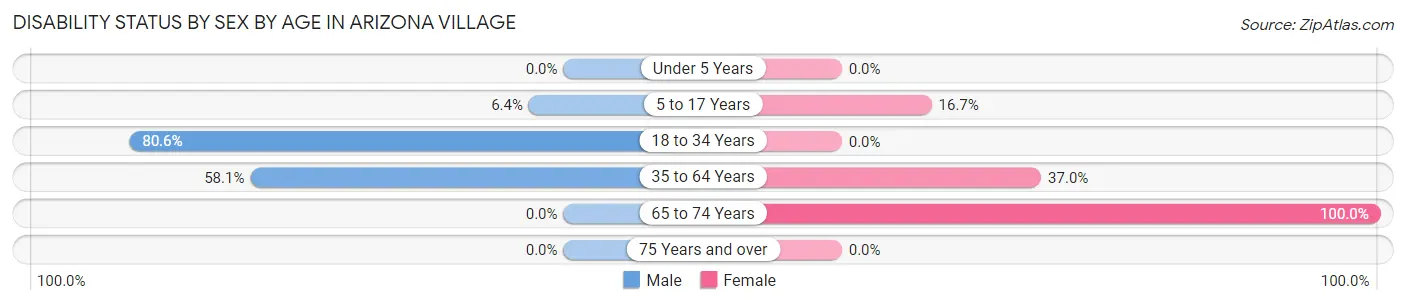 Disability Status by Sex by Age in Arizona Village