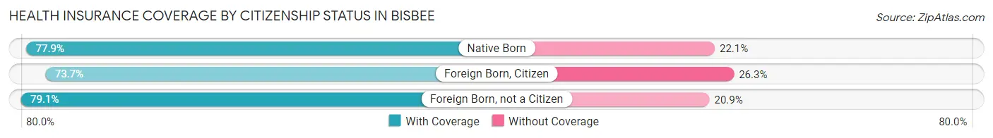 Health Insurance Coverage by Citizenship Status in Bisbee