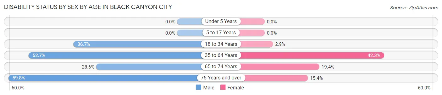 Disability Status by Sex by Age in Black Canyon City