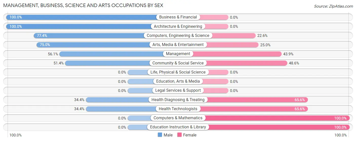 Management, Business, Science and Arts Occupations by Sex in Black Canyon City