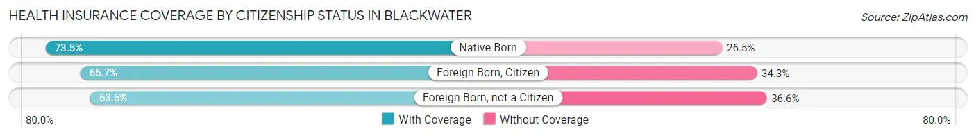 Health Insurance Coverage by Citizenship Status in Blackwater