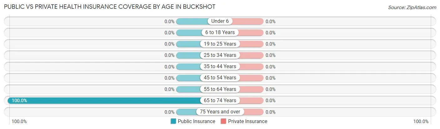 Public vs Private Health Insurance Coverage by Age in Buckshot