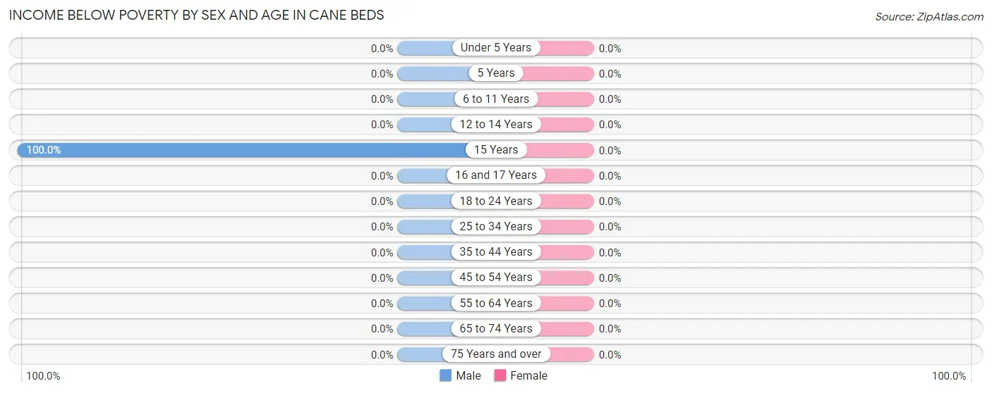 Income Below Poverty by Sex and Age in Cane Beds