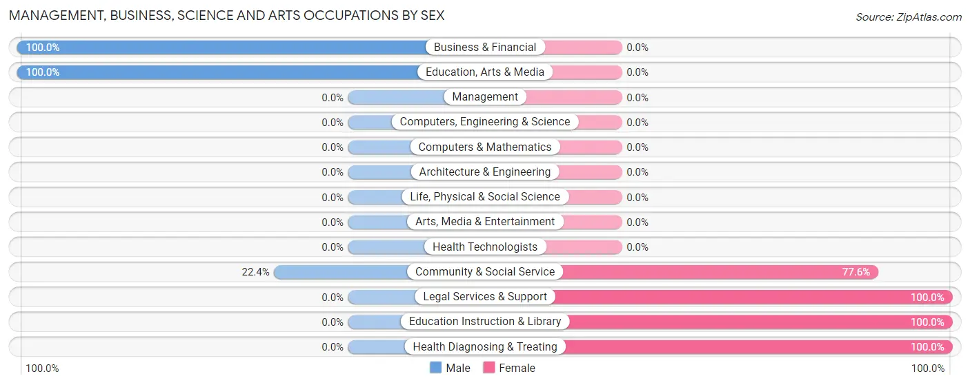 Management, Business, Science and Arts Occupations by Sex in Casa Blanca