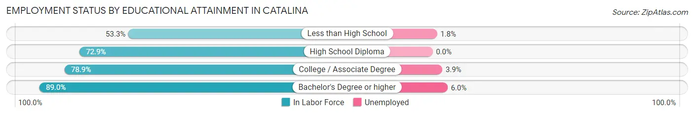 Employment Status by Educational Attainment in Catalina