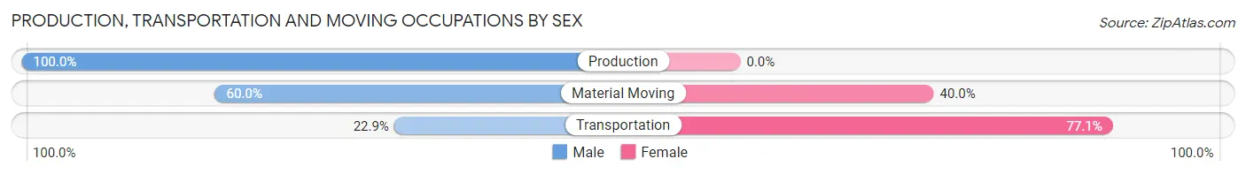 Production, Transportation and Moving Occupations by Sex in Cave Creek