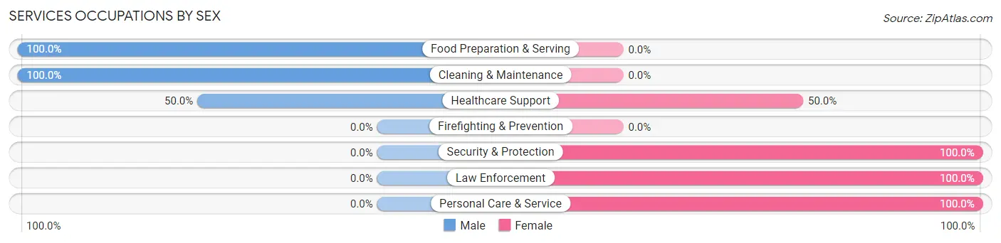 Services Occupations by Sex in Chilchinbito