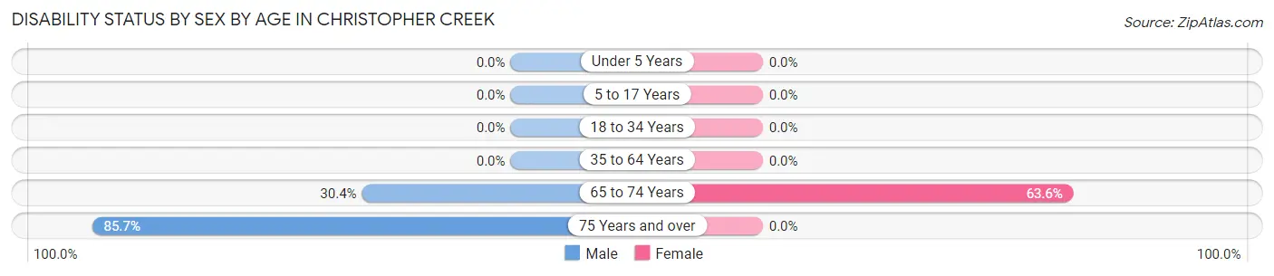 Disability Status by Sex by Age in Christopher Creek