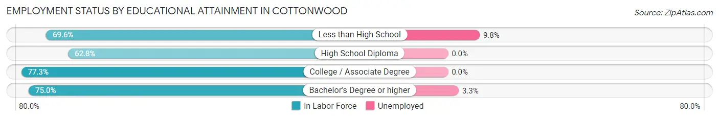 Employment Status by Educational Attainment in Cottonwood
