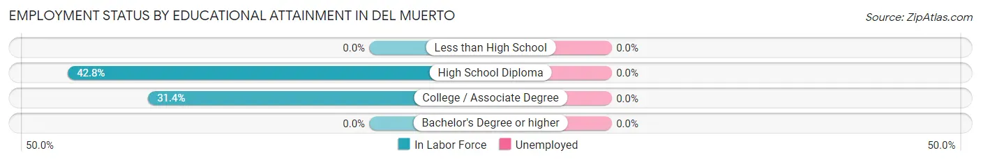 Employment Status by Educational Attainment in Del Muerto