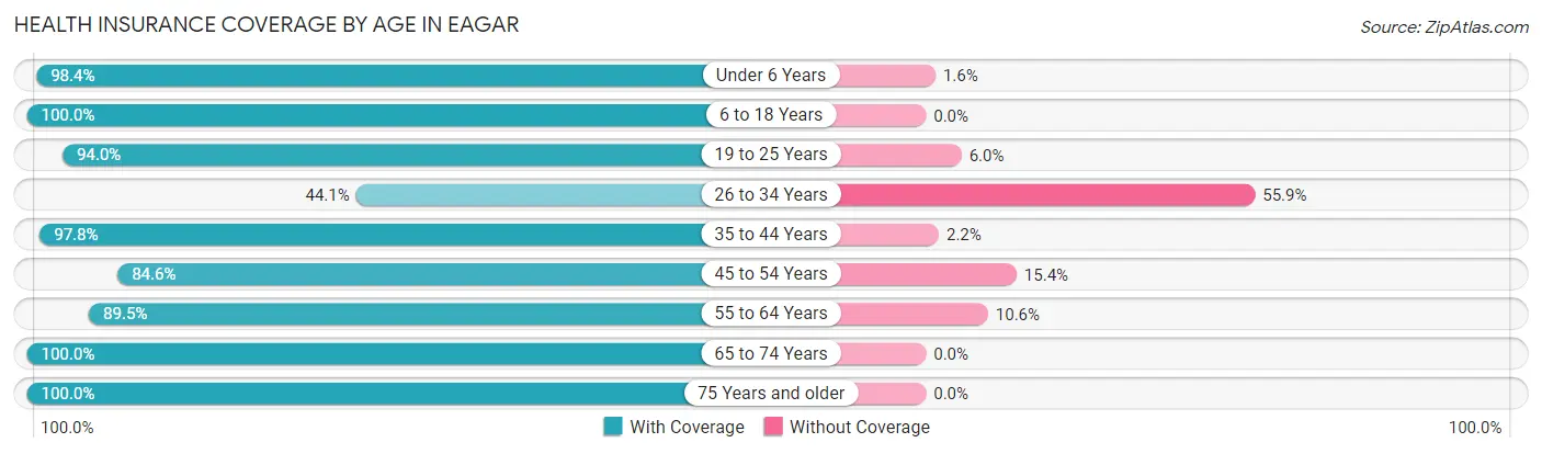 Health Insurance Coverage by Age in Eagar