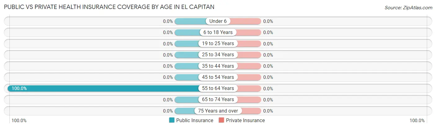 Public vs Private Health Insurance Coverage by Age in El Capitan