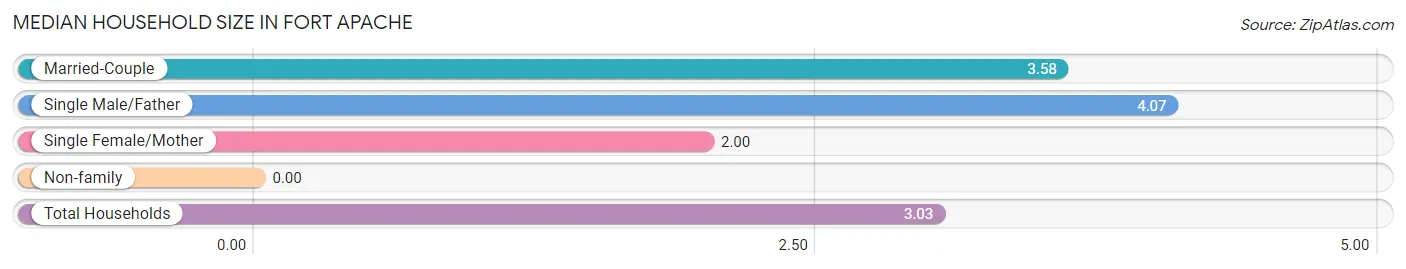 Median Household Size in Fort Apache