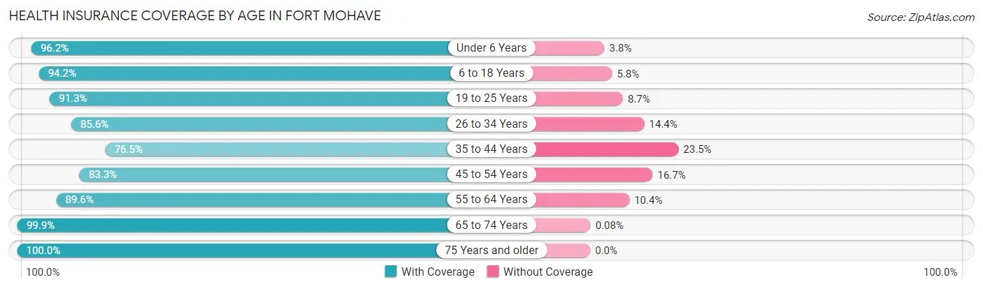 Health Insurance Coverage by Age in Fort Mohave