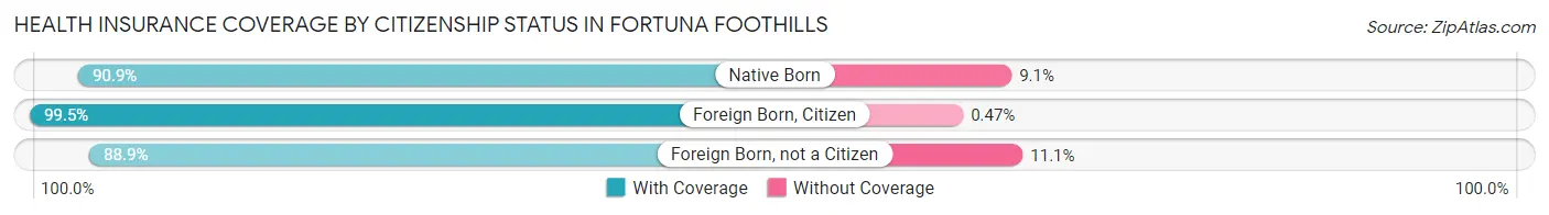 Health Insurance Coverage by Citizenship Status in Fortuna Foothills