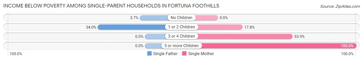 Income Below Poverty Among Single-Parent Households in Fortuna Foothills