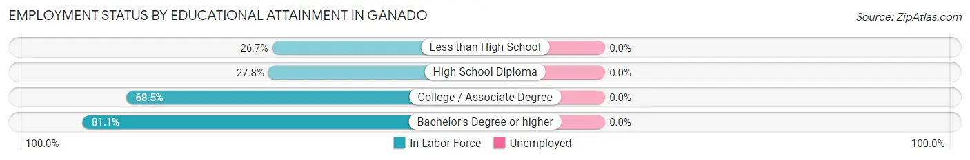 Employment Status by Educational Attainment in Ganado
