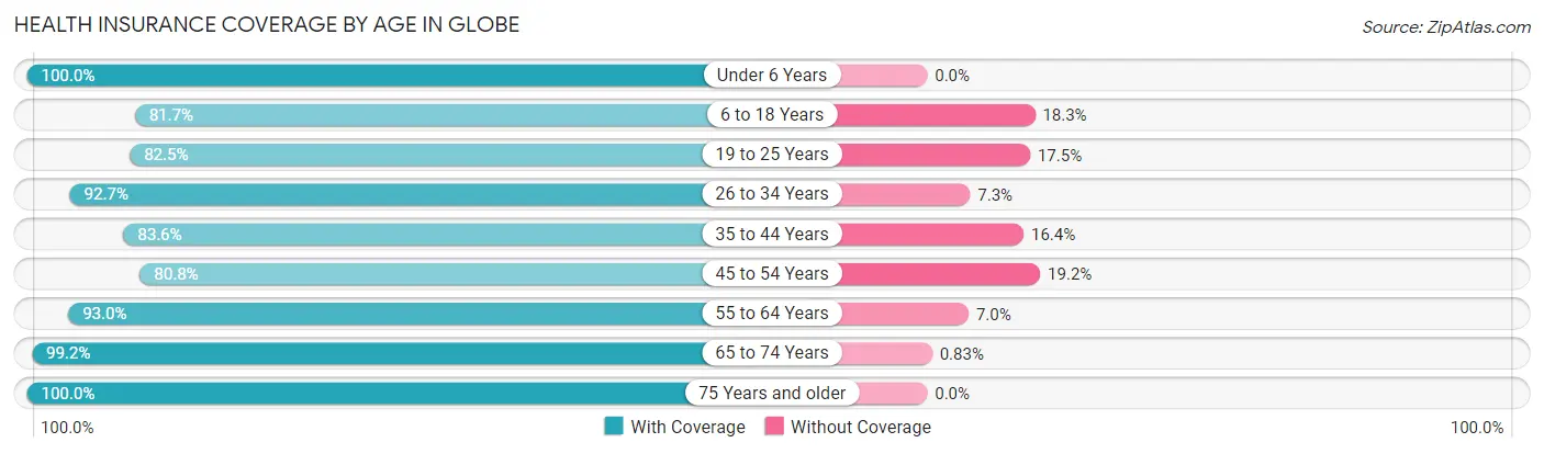 Health Insurance Coverage by Age in Globe