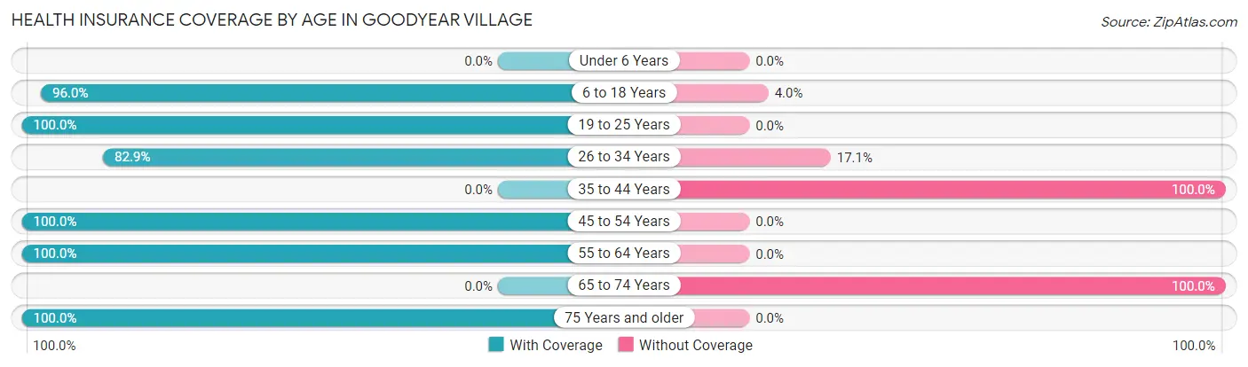 Health Insurance Coverage by Age in Goodyear Village