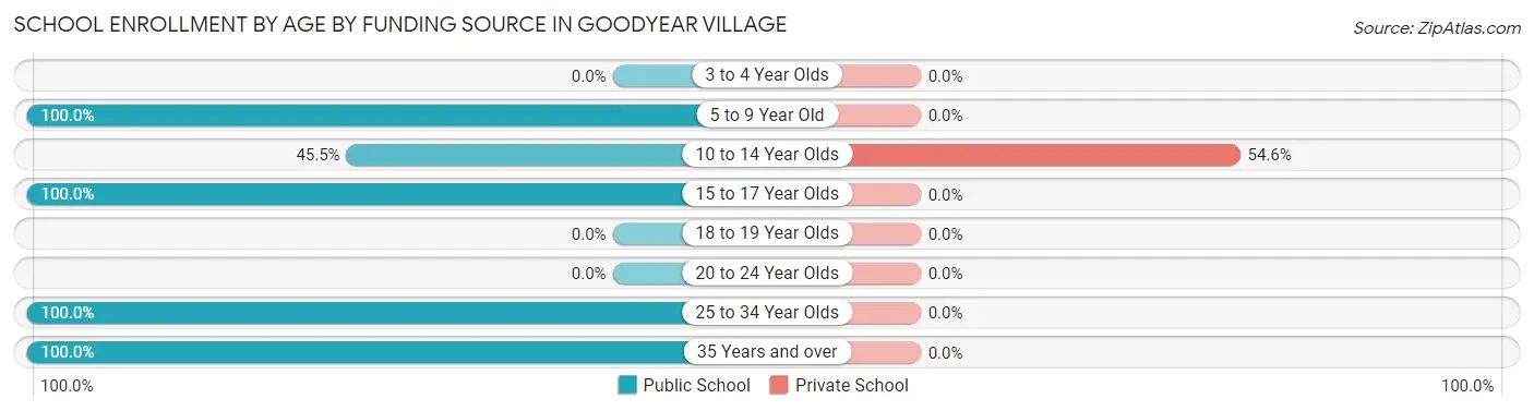 School Enrollment by Age by Funding Source in Goodyear Village