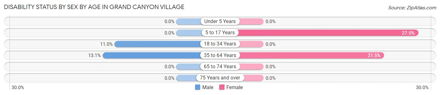 Disability Status by Sex by Age in Grand Canyon Village