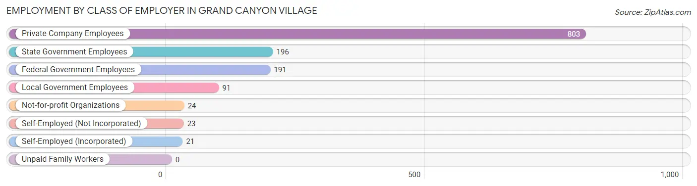 Employment by Class of Employer in Grand Canyon Village