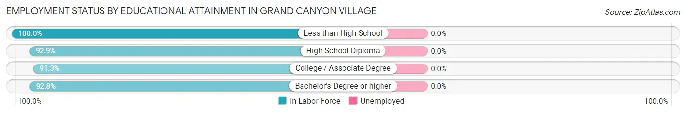 Employment Status by Educational Attainment in Grand Canyon Village