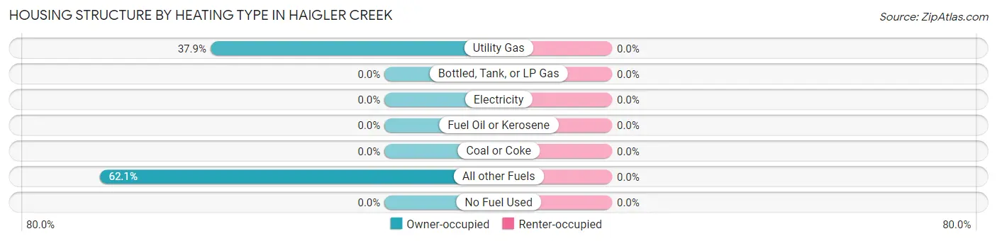Housing Structure by Heating Type in Haigler Creek