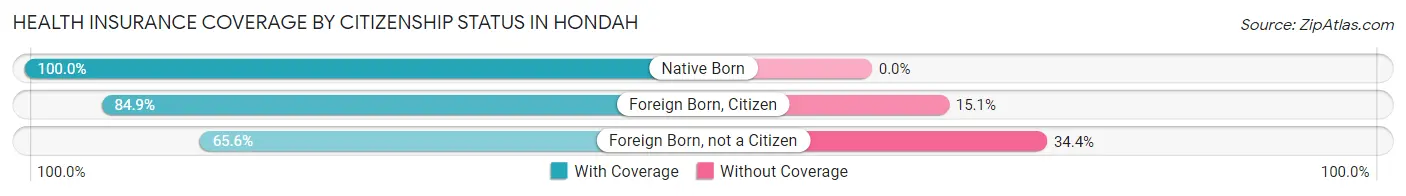 Health Insurance Coverage by Citizenship Status in Hondah