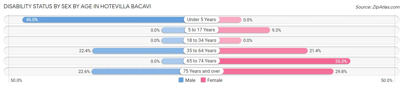 Disability Status by Sex by Age in Hotevilla Bacavi