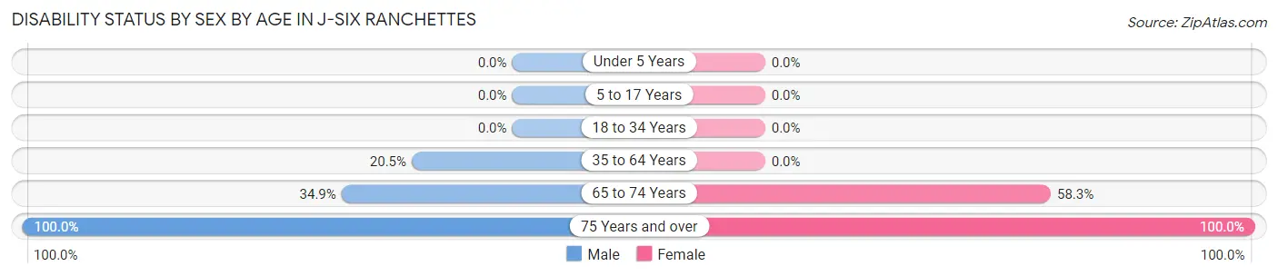 Disability Status by Sex by Age in J-Six Ranchettes