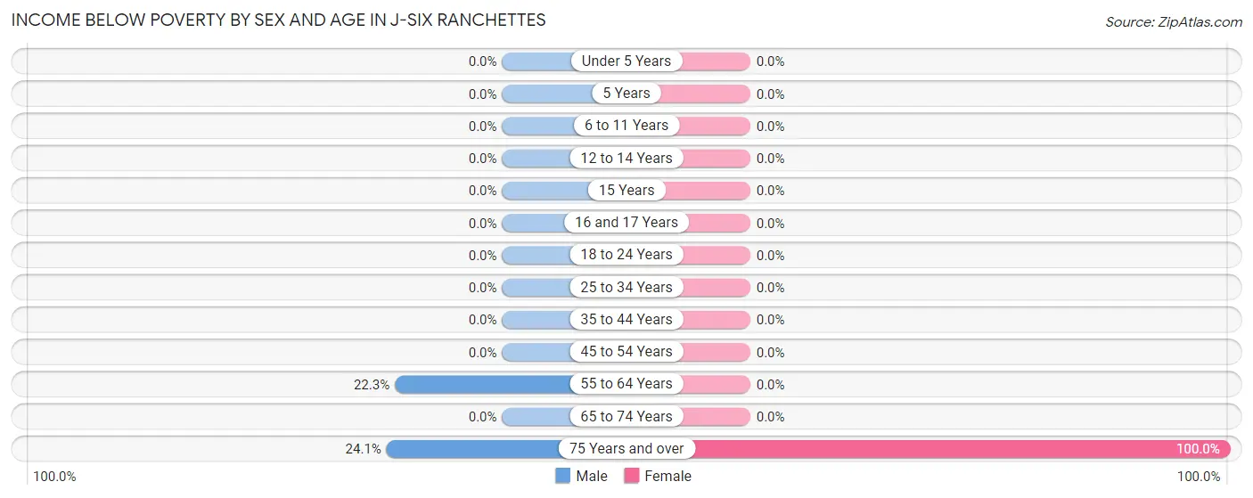 Income Below Poverty by Sex and Age in J-Six Ranchettes