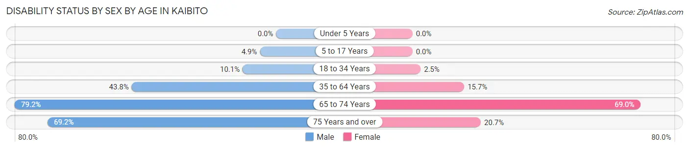 Disability Status by Sex by Age in Kaibito